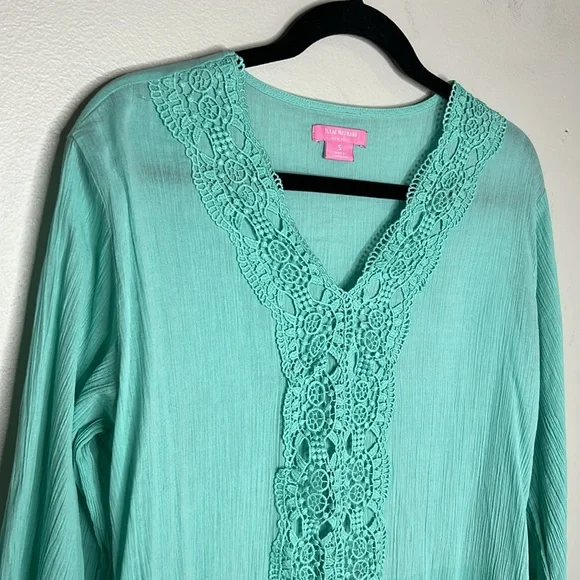 Isaac Mizrahi New York Daisy Crochet Lace Cover Up Tunic size Small - Picture 5 of 13